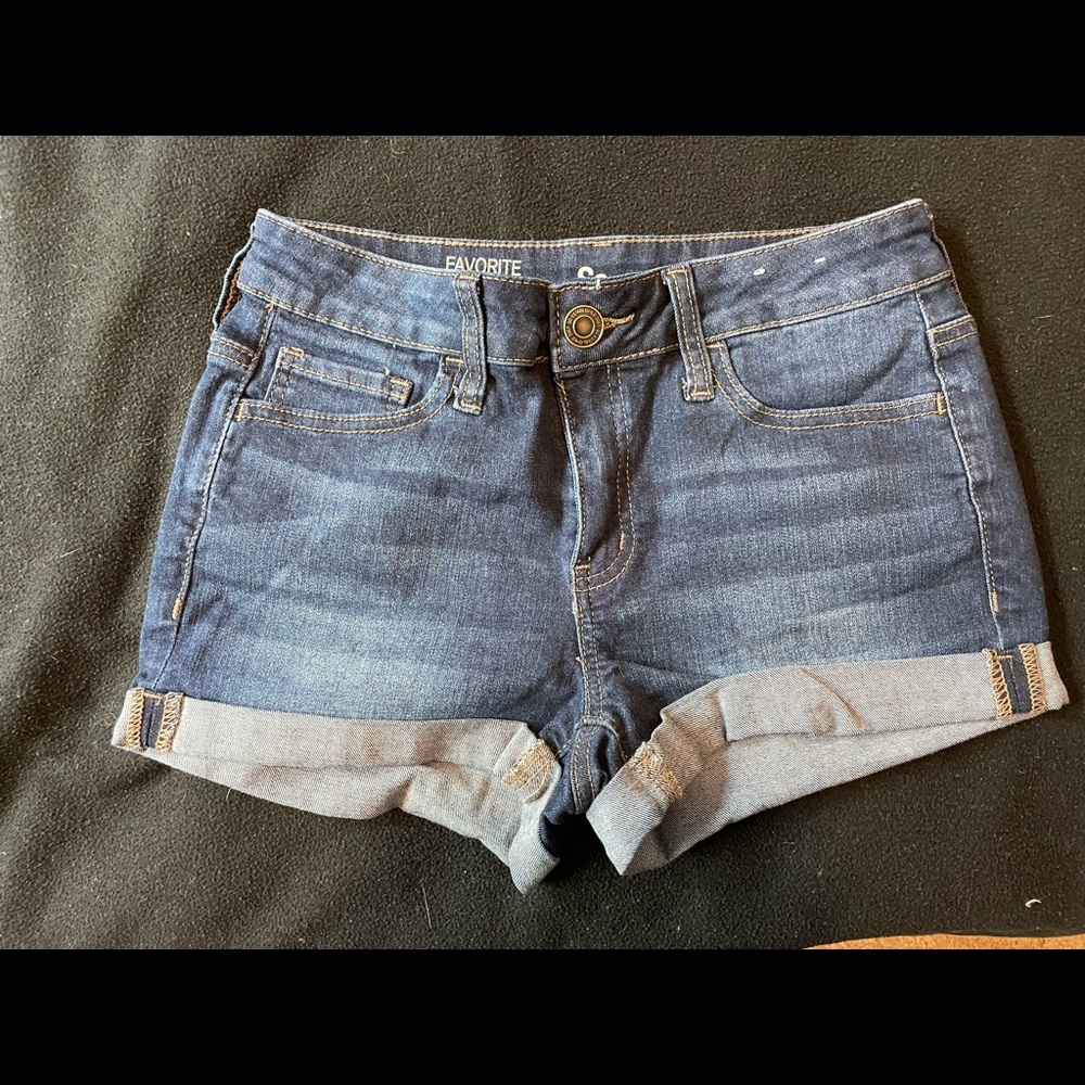 Low rise jean shorts